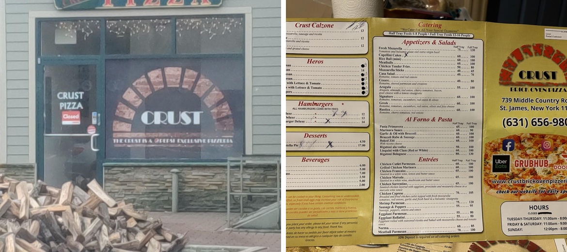 CRUST PIZZA DELI & RESTAURANT Menu