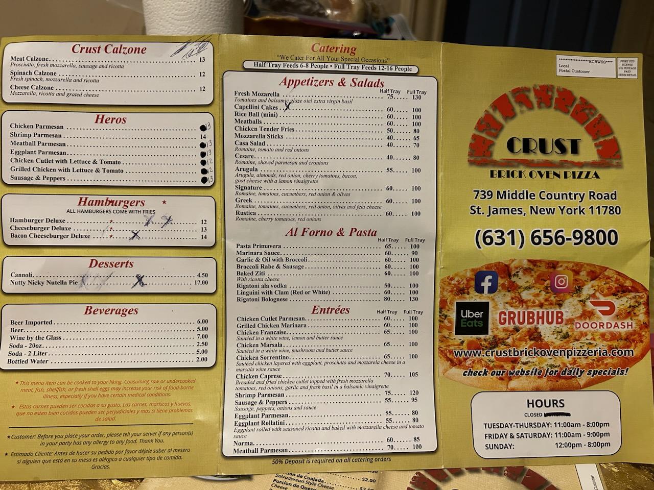 CRUST PIZZA DELI & RESTAURANT