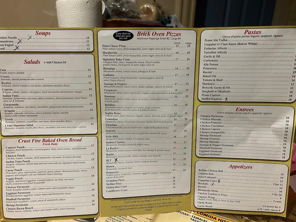 CRUST PIZZA DELI & RESTAURANT Menu image 2